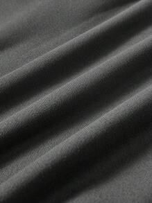 SHEIN Coolane 女錶情與標語印花連帽運動衫 - 深灰色 - 查看 3