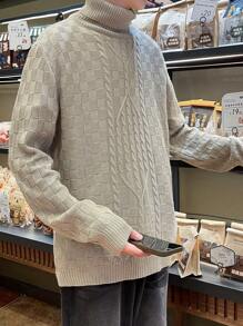 Manfinity Homme 長袖毛衣 - 卡其色 - 查看 8