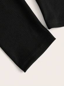 Flirla Rozmiar Plus Damski Serce Nadrukowany Długi Rękaw Sukienka z paskiem - Czarne - Zobacz 4