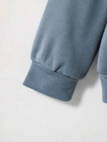 SHEIN Tween 男孩休閒舒適寬鬆運動衫 - 霧霾藍 - 查看 4