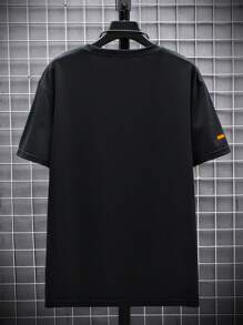 Manfinity Roughcore Camiseta De Manga Corta Con Estampado De Letra Para Hombre De Talla Grande - Blanco - Ver 8