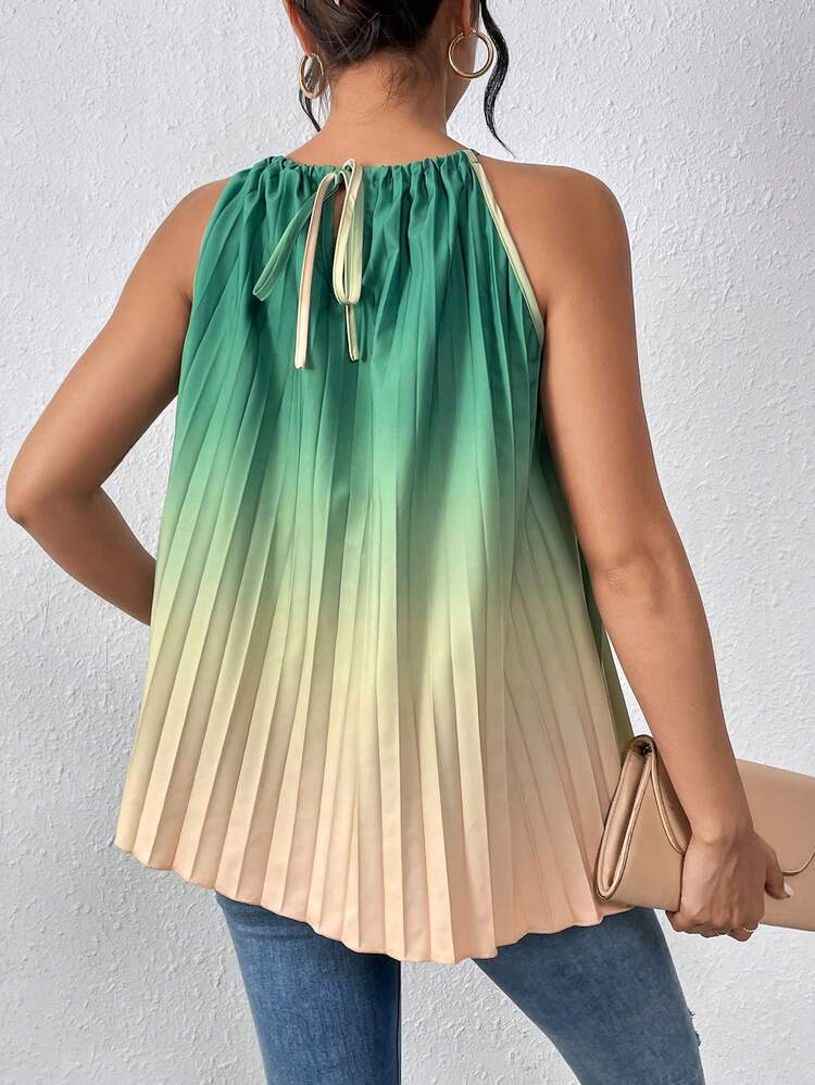 Ladies Gradient Casual Halter Shirt