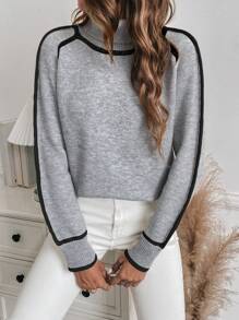 SHEIN LUNE 女式有領高領毛衣 - 彩色 - 查看 1