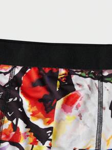 Men's Letter Cartoon Print Boxer Briefs (4-Piece Set) - Multicolor - View 4