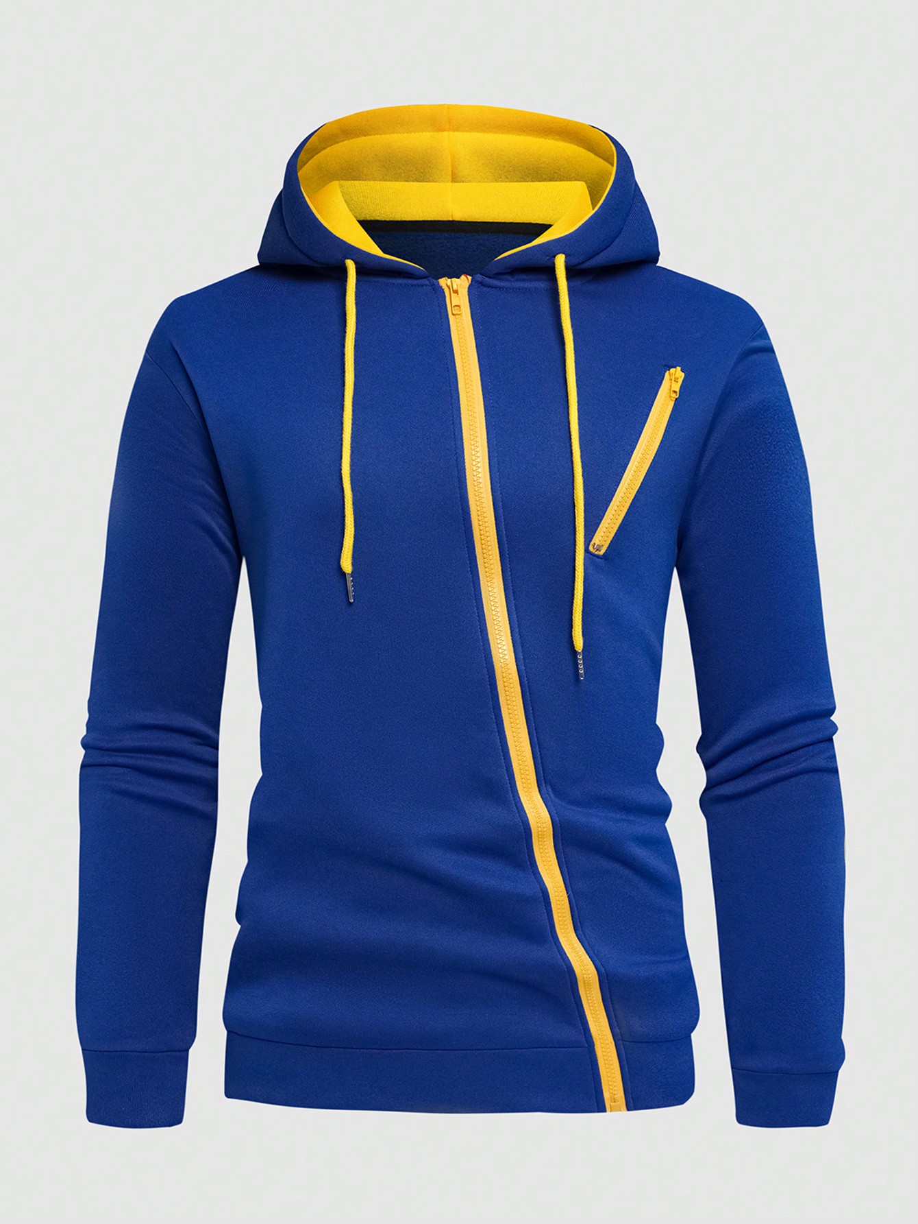 Manfinity Dauomo Men's Zipper Front Drawstring Hoodie