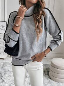 SHEIN LUNE 女式有領高領毛衣 - 彩色 - 查看 7