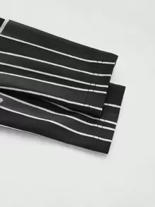 ROMWE PUNK 長袖印花連身衣 - 黑與白 - 查看 4