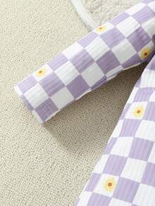 SHEIN 嬰兒女寶寶可愛三件式圓領長袖連身衣 - 淺粉色 - 查看 5