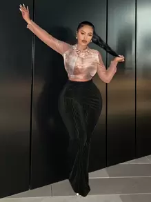 Slaydiva Pantalones De Cintura Elástica Para Mujer Talla Grande