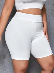 SHEIN SXY Kích thước lớn Màu thuần Xà cạp - trắng - Xem 5