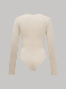 SHEIN Unity Round Neck Long Sleeve Bodysuit Fall Cloth For Women - Multicolor - View 13