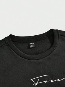 Manfinity RebelGame Nam Kích thước lớn Dệt kim Giải trí Vòng cổ Áo nỉ - màu đen - Xem 3