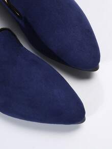 Của phụ nữ Pointed Toe Phong cách Retro Gót thấp Giày phẳng Với Mờ Da , Linh hoạt & Thoải mái Cho công việc In Mùa Xuân - Màu xanh hải quân - Xem 6