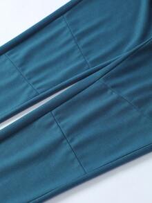 SHEIN Daily&Casual 男裝純色束口運動褲 - 藍色 - 查看 6