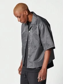 SUMWON Camisa de nailon de ajuste caja - Gris - Ver 1