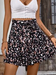 Breezaya Ladies' Waist-Knotted All-Over Printed Culottes