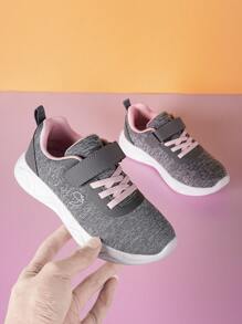 Kids Mesh Breathable Lightweight Hook And Loop Easy On/Off Running Sneakers