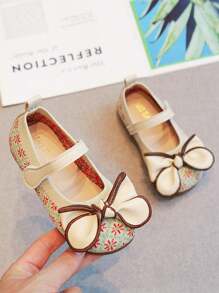 Kids' Flat Shoes, Girls' Embroidered Shoes - Beige - View 3