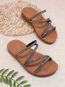 Mini mi Sandalias Planas Para Niños - Negro - Ver 2