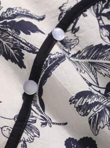 DAZY Conjunto De Pijama De Estilo Chino Con Estampado Vegetal De 2 Piezas - Blanco - Ver 7