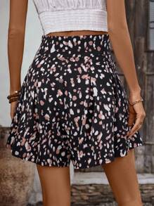 Breezaya Ladies' Waist-Knotted All-Over Printed Culottes