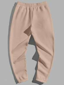 RueChic Men'S Rose Print Drawstring Waist Sweatpants - Camel - View 2