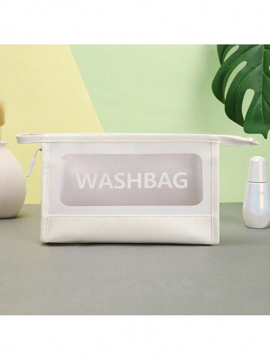 1 Túi Đựng Mỹ Phẩm Trong Suốt Cỡ Trung Bình, Túi Đựng Đồ Trang Điểm Di Động Dành Cho Du Lịch, Túi Đựng Đồ Trang Điểm Dung Tích Lớn Hộp Đựng Đồ Trang Điểm Hộp Đựng Đồ Trang Điểm - trắng - Xem 1