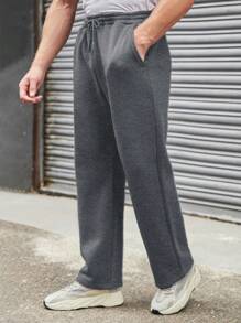 RueChic Męski Jednolity kolor Sznurek w talii Spodnie Dresowe