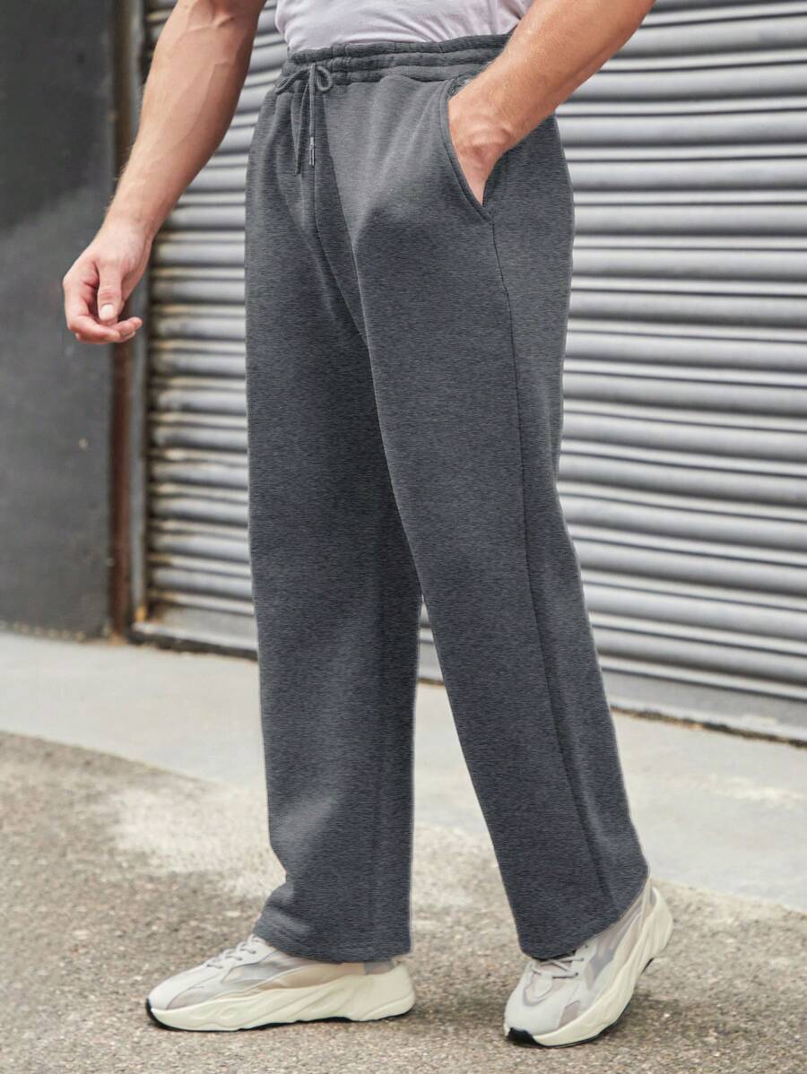 RueChic Męski Jednolity kolor Sznurek w talii Spodnie Dresowe