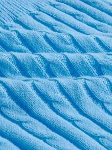 SHEIN Essnce 女款純色毛衣連身裙 - 藍色 - 查看 5