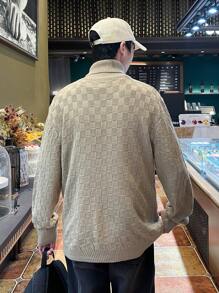 Manfinity Homme 長袖毛衣 - 卡其色 - 查看 2