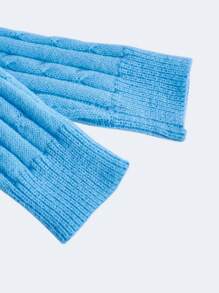 SHEIN Essnce 女款純色毛衣連身裙 - 藍色 - 查看 4