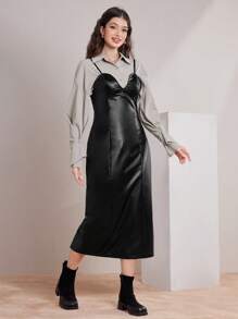 Seusyu 女士衬衫和吊带裙 2 件套 2 件套