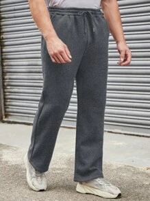 RueChic Męski Jednolity kolor Sznurek w talii Spodnie Dresowe