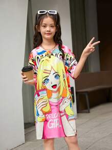 Cô gái Tween Hằng ngày Thời trang Đường phố Dệt kim Vòng cổ Đầm - Nhiều màu - Xem 4