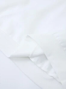 女士纯色圆领落肩套头卫衣秋季卫衣 - 白色 - 查看 6