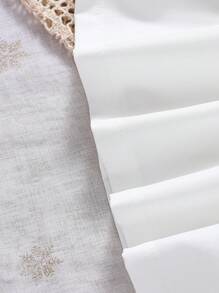 SHEIN Baby Girl Denim Suspender And Puff Sleeve Dress Suit - Blue - View 7