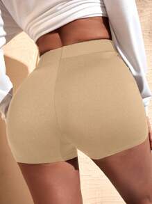 SHEIN SXY Leggings Cortos Ajustados De Talle Alto Para Mujer