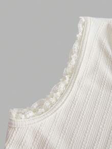 ROMWE Fairycore Women's Floral Cat Embroidered Tank Top For Summer, School - Apricot - View 5