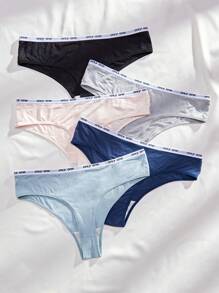 5-Pack Of Plus Size Letter Web Underwear Sports