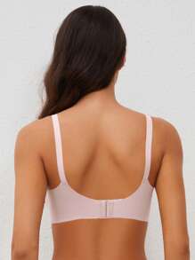 SHEIN Maternity Shell Edge Nursing Bra For Mother - Pink - View 2