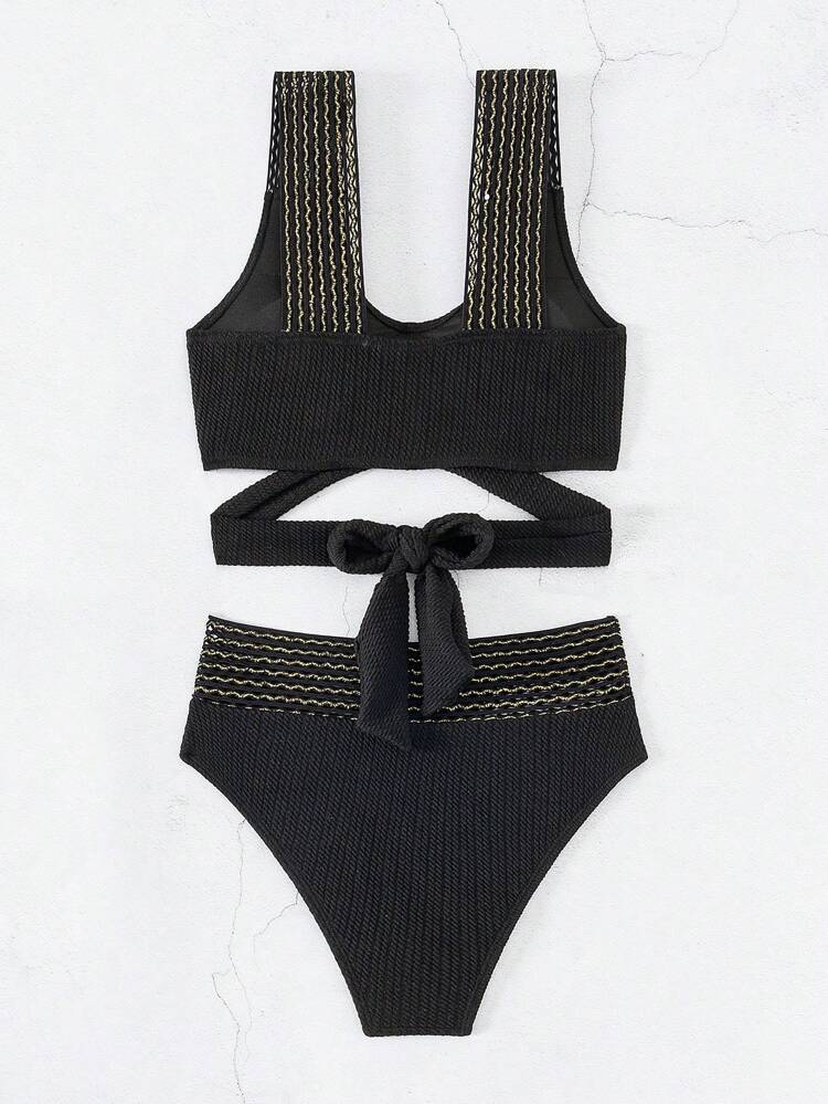 Women's Cross-Tie Bikini Set Summer Beach