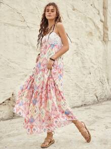 Bohemela Vacation Women's Geometric Pattern Cami Dress