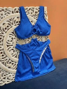 SHEIN Swim Tankini Set With Ring Cutout Details Carnival Summer