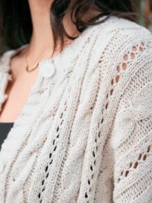 Chiquease Women's Belted Drop Shoulder Cardigan Fall Cloth For Women - Apricot - View 5