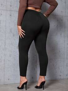 SHEIN SXY Plus Solid Skinny Pants