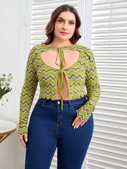 Sara Cennamo Suéter con diseño de mujer diseñador plus tallas grandes con corte y patrón de chevron, perfecto para otoño e invierno, vacaciones y festivales