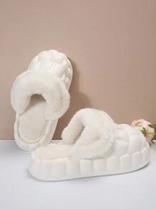 輕巧、舒適、柔軟女式厚底拖鞋,適合戶外或室內,顏色 - 白色 - 白色 - 查看 2