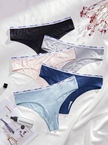 5-Pack Of Plus Size Letter Web Underwear Sports