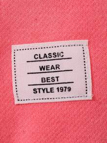 SHEIN 年轻男孩休闲拼布拼色连帽套头衫 - 粉色 - 查看 5